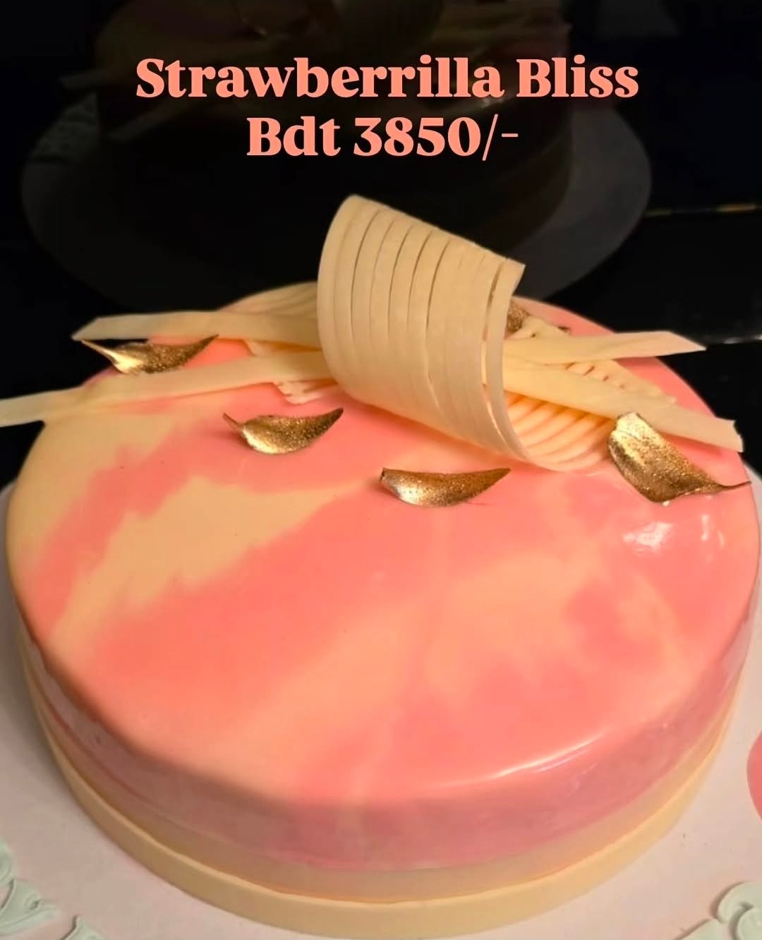 Strawberry Chiffon Mirror Cake